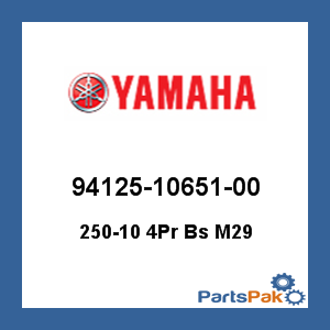 Yamaha 94125-10651-00 250-10 4Pr Bs M29; 941251065100