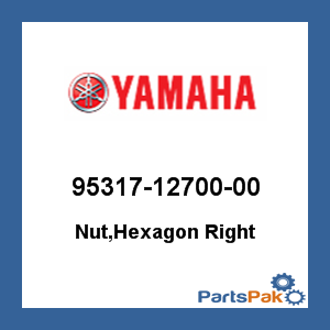 Yamaha 95317-12700-00 Nut, Hex Right; 953171270000
