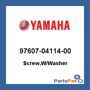 Yamaha 97607-04114-00 Screw, With Washer ; 976070411400