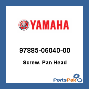 Yamaha 97885-06040-00 Screw, Pan Head; 978850604000