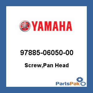 Yamaha 97885-06050-00 Screw, Pan Head; 978850605000