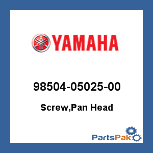 Yamaha 98504-05025-00 Screw, Pan Head; 985040502500