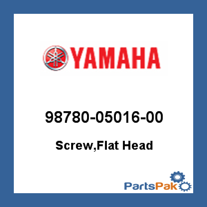Yamaha 98780-05016-00 Screw, Flat Head; 987800501600