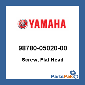 Yamaha 98780-05020-00 Screw, Flat Head; 987800502000