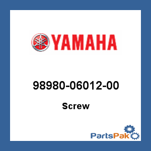 Yamaha 98980-06012-00 Screw; 989800601200