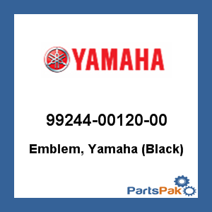 Yamaha 99244-00120-00 Emblem, Yamaha (Black); 992440012000
