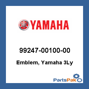 Yamaha 99247-00100-00 Emblem, Yamaha 3Ly; 992470010000