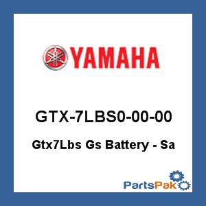 Yamaha GTX-7LBS0-00-00 Ytx7Lbs Yuasa Battery - Sa (Not Filled w/ Acid); New # YTX-7LBS0-00-00