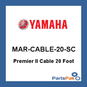 Yamaha MAR-CABLE-20-SC Premier II Throttle Shift Cable 20 Foot; MARCABLE20SC
