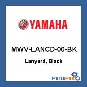 Yamaha MWV-LANCD-00-BK Lanyard, Black; MWVLANCD00BK
