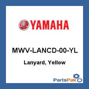 Yamaha MWV-LANCD-00-YL Lanyard, Yellow; MWVLANCD00YL