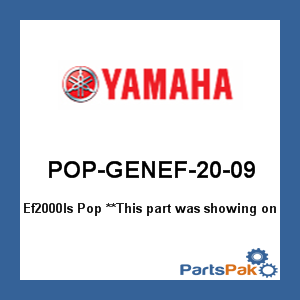 Yamaha POP-GENEF-20-09 Ef2000Is Pop Advertising Display; POPGENEF2009