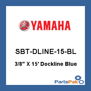 Yamaha SBT-DLINE-15-BL 15' Dock Line Blue Double-Braid 3/8; New # MWV-DLDE3-15-BL