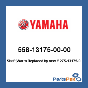 Yamaha 558-13175-00-00 Shaft, Worm; New # 275-13175-01-00