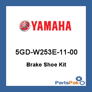 Yamaha 5GD-W253E-11-00 Brake Shoe Kit; 5GDW253E1100