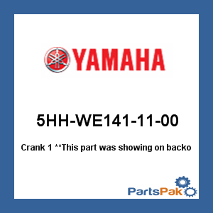 Yamaha 5HH-WE141-11-00 Crank 1; 5HHWE1411100
