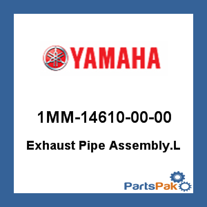 Yamaha 1MM-14610-00-00 Exhaust Pipe AssemblyL; 1MM146100000