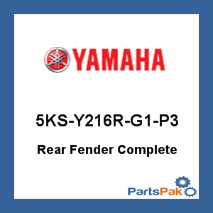 Yamaha 5KS-Y216R-G1-P3 Rear Fender Complete; 5KSY216RG1P3