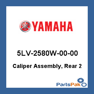 Yamaha 5LV-2580W-00-00 Caliper Assembly, Rear 2; 5LV2580W0000
