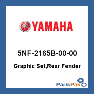 Yamaha 5NF-2165B-00-00 Graphic Set, Rear Fender; 5NF2165B0000