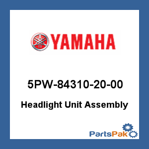Yamaha 5PW-84310-20-00 Headlight Unit Assembly; 5PW843102000
