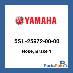 Yamaha 5SL-25872-00-00 Hose, Brake 1; 5SL258720000