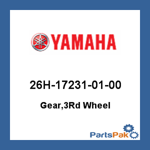 Yamaha 26H-17231-01-00 Gear, 3rd Wheel; 26H172310100
