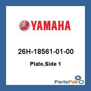 Yamaha 26H-18561-01-00 Plate, Side 1; 26H185610100