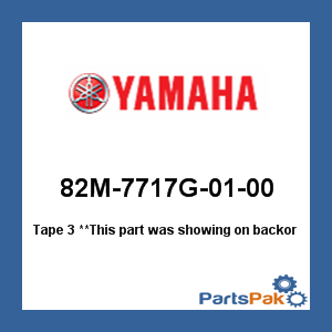 Yamaha 82M-7717G-01-00 Tape 3; 82M7717G0100