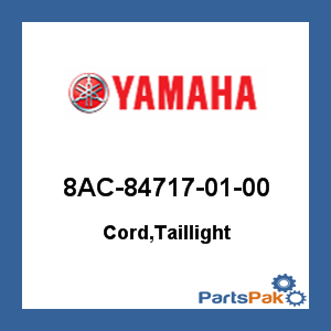 Yamaha 8AC-84717-01-00 Cord, Taillight; 8AC847170100