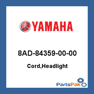 Yamaha 8AD-84359-00-00 Cord, Headlight; 8AD843590000