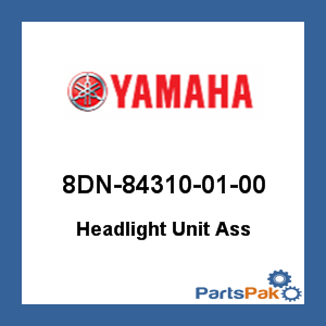Yamaha 8DN-84310-01-00 Headlight Unit Assembly; 8DN843100100