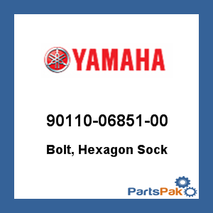 Yamaha 90110-06851-00 Bolt, Hex Sock; 901100685100