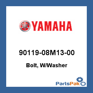 Yamaha 90119-08M13-00 Bolt, With Washer ; 9011908M1300