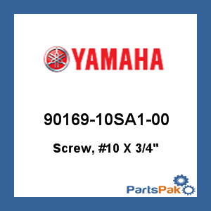 Yamaha 90169-10SA1-00 Screw, #10 X 3/4-inch; 9016910SA100