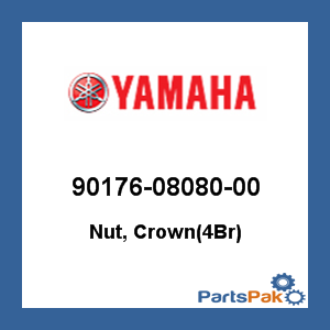Yamaha 90176-08080-00 Nut, Crown(4Br); 901760808000