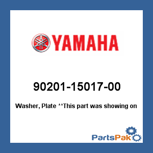 Yamaha 90201-15017-00 Washer, Plate; 902011501700