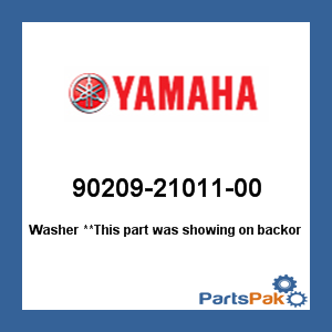 Yamaha 90209-21011-00 Washer; 902092101100