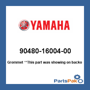 Yamaha 90480-16004-00 Grommet; 904801600400