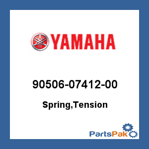 Yamaha 90506-07412-00 Spring, Tension; 905060741200