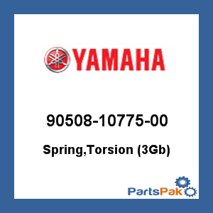 Yamaha 90508-10775-00 Spring, Torsion (3Gb); 905081077500