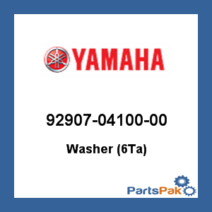 Yamaha 92907-04100-00 Washer (6Ta); 929070410000