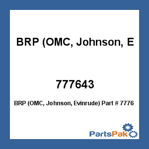 BRP (OMC, Johnson, Evinrude) 0777643; Kit Assembly,Cd6Al67 Pp