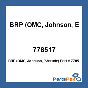 BRP (OMC, Johnson, Evinrude) 0778517; Piston & Ring Kit, 0.020-inch oversized