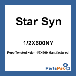 Star Syn 1/2X600NY; Rope Twisted Nylon 1/2X600