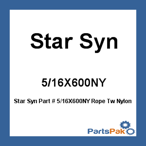 Star Syn 5/16X600NY; Rope Tw Nylon 5/16X600