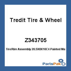 Tredit Tire & Wheel Z343705; Tire/Rim Assembly 20.5X8X10C4 Painted
