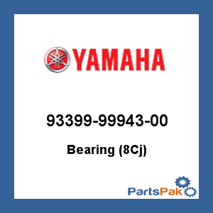 Yamaha 93399-99943-00 Bearing (8Cj); 933999994300
