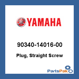 Yamaha 90340-14016-00 Plug, Straight Screw; 903401401600