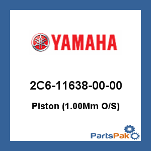 Yamaha 2C6-11638-00-00 Piston (1.00-mm Oversized); 2C6116380000